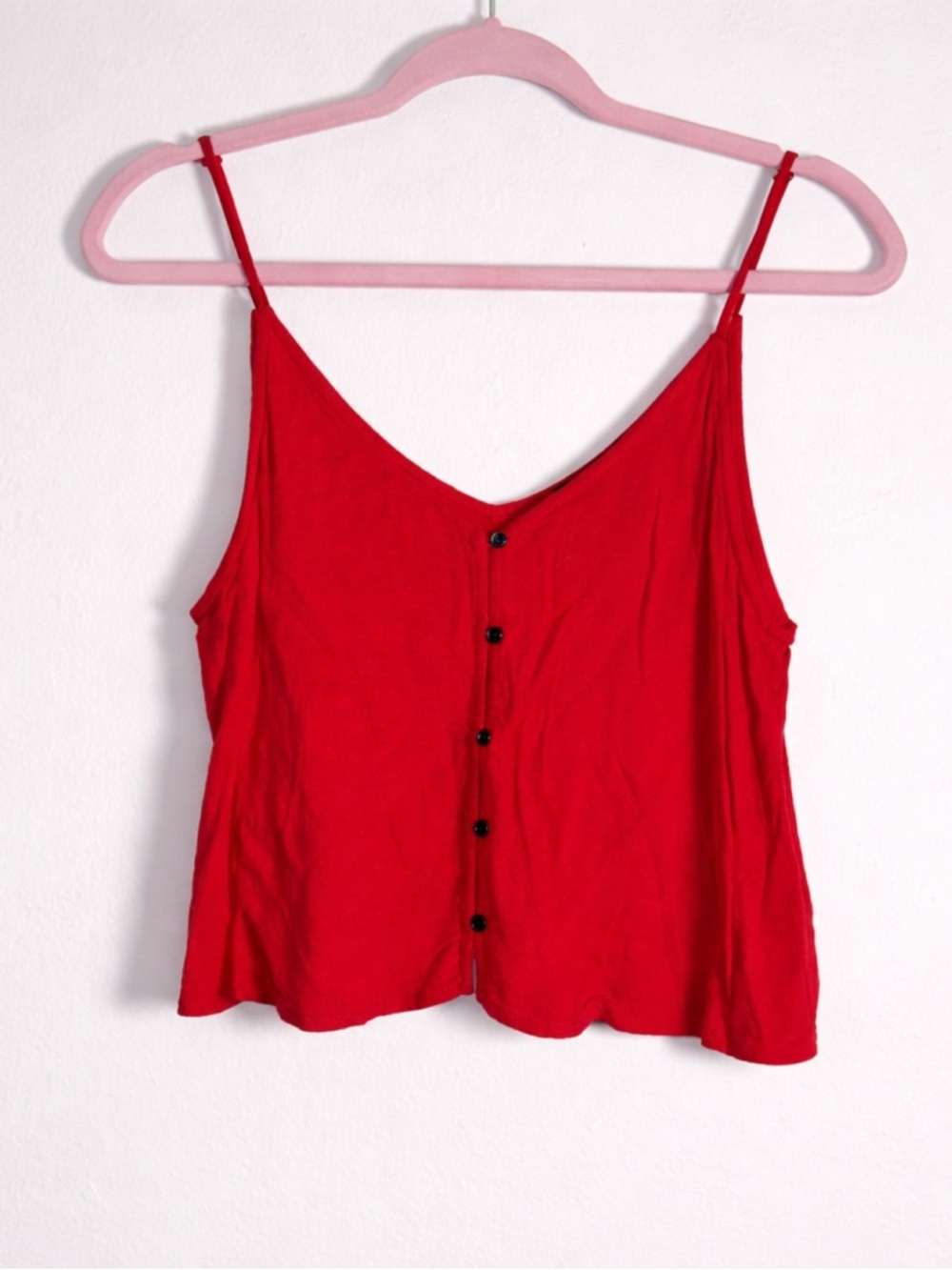 ❌SOLD❌ Wild Fable Red Button Front Crop Tank Top Flowy Cami Size M
